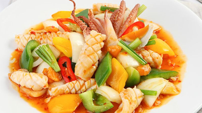 Mực Xào Rau Củ